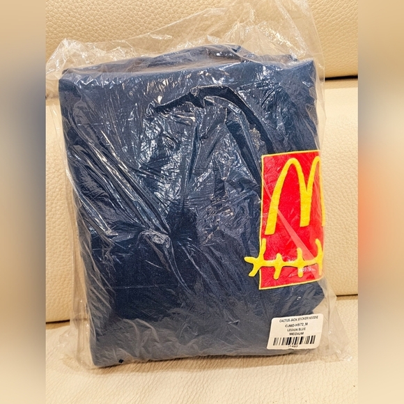 Cactus Jack by Travis Scott Authentic Sticker Hoodie 'Legion Blue' size M - Picture 5 of 6